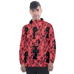 Cat Pattern Men s Front Pocket Pullover Windbreaker by InPlainSightStyle