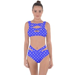 1950 Purple Blue White Dots Bandaged Up Bikini Set  by SomethingForEveryone
