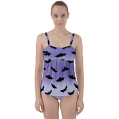 The Bats Twist Front Tankini Set by SychEva