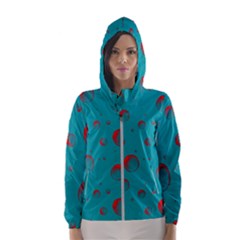 Red Drops Women s Hooded Windbreaker by SychEva