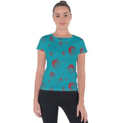 Red Drops Short Sleeve Sports Top  by SychEva