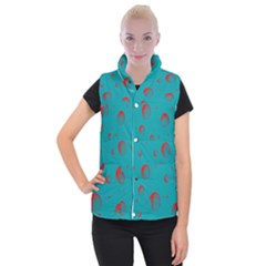 Red Drops Women s Button Up Vest by SychEva