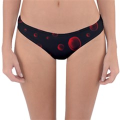 Red Drops On Black Reversible Hipster Bikini Bottoms by SychEva