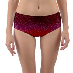 Red Sequins Reversible Mid-waist Bikini Bottoms by SychEva