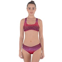 Red Sequins Criss Cross Bikini Set by SychEva