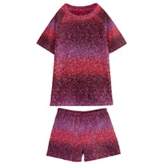 Red Sequins Kids  Swim Tee And Shorts Set by SychEva