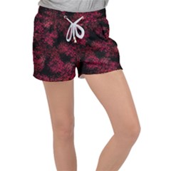 Red Abstraction Velour Lounge Shorts by SychEva