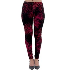 Red Abstraction Lightweight Velour Leggings by SychEva