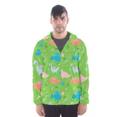 Funny Dinosaur Men s Hooded Windbreaker by SychEva