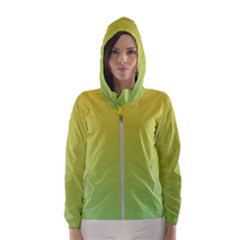 Gradient Yellow Green Women s Hooded Windbreaker by ddcreations