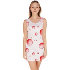 Red Drops On White Background Bodycon Dress by SychEva