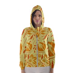 Folk Flowers Pattern Women s Hooded Windbreaker by Eskimos