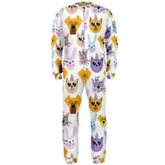 Funny Animal Faces With Glasses On A White Background Onepiece Jumpsuit (men)  by SychEva