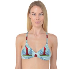 New-york-usa-liberty-landmark Reversible Tri Bikini Top by Sudhe