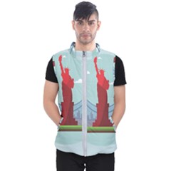 New-york-usa-liberty-landmark Men s Puffer Vest by Sudhe