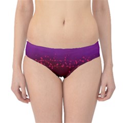 Red Splashes On Purple Background Hipster Bikini Bottoms by SychEva