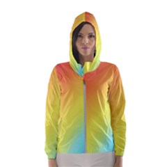 Rainbow Gradient  Women s Hooded Windbreaker by Dazzleway