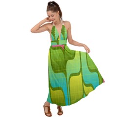 Background-color-texture-bright Backless Maxi Beach Dress by Sudhe