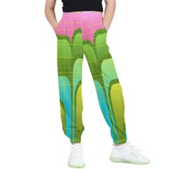 Background-color-texture-bright Kids  Elastic Waist Pants by Sudhe