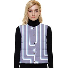 Pattern-non-seamless-background Women s Short Button Up Puffer Vest