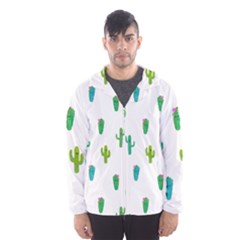 Funny Cacti With Muzzles Men s Hooded Windbreaker by SychEva