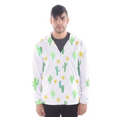 Green Cacti With Sun Men s Hooded Windbreaker by SychEva