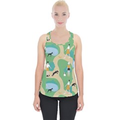 Girls With Dogs For A Walk In The Park Piece Up Tank Top by SychEva