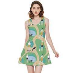 Girls With Dogs For A Walk In The Park Inside Out Reversible Sleeveless Dress by SychEva