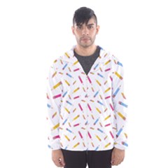 Multicolored Pencils And Erasers Men s Hooded Windbreaker by SychEva