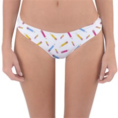 Multicolored Pencils And Erasers Reversible Hipster Bikini Bottoms by SychEva