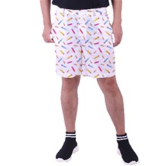 Multicolored Pencils And Erasers Men s Pocket Shorts by SychEva