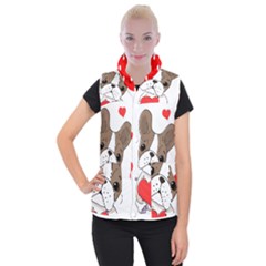 French Bulldog Hearts Women s Button Up Vest by SomethingForEveryone