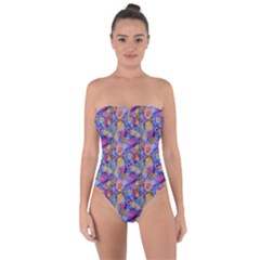 Multicolored Circles And Spots Tie Back One Piece Swimsuit by SychEva