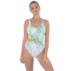 Green And Orange Alcohol Ink Bring Sexy Back Swimsuit by Dazzleway