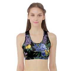 Floral Sports Bra With Border
