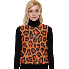 Leopard-print 3 Women s Short Button Up Puffer Vest by skindeep