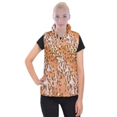 Leopard-knitted Women s Button Up Vest by skindeep