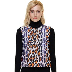 Fur-leopard 5 Women s Short Button Up Puffer Vest by skindeep