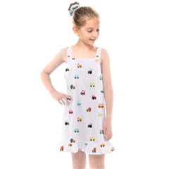 Cute Bright Little Cars Kids  Overall Dress by SychEva