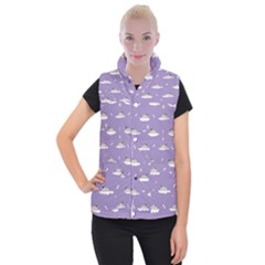 Pug Dog On A Cloud Women s Button Up Vest by SychEva