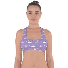 Pug Dog On A Cloud Cross Back Hipster Bikini Top  by SychEva