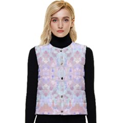 Kaleidoscope Painting 4 Women s Short Button Up Puffer Vest by Cveti