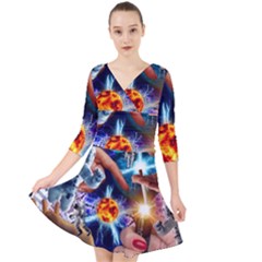 Journey To The Forbidden Zone Quarter Sleeve Front Wrap Dress by impacteesstreetwearcollage