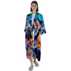Journey To The Forbidden Zone Maxi Satin Kimono by impacteesstreetwearcollage