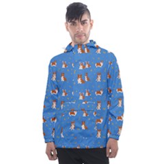 Cute Corgi Dogs Men s Front Pocket Pullover Windbreaker by SychEva