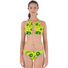 Folk Flowers Pattern  Perfectly Cut Out Bikini Set by Eskimos