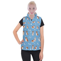 Cute Corgi Dogs Women s Button Up Vest by SychEva