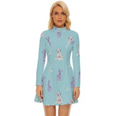 Dalmatians Are Cute Dogs Long Sleeve Velour Longline Dress by SychEva