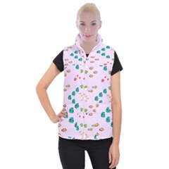 Marine Fish Multicolored On A Pink Background Women s Button Up Vest by SychEva