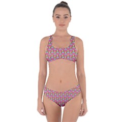 Girl Pink Criss Cross Bikini Set